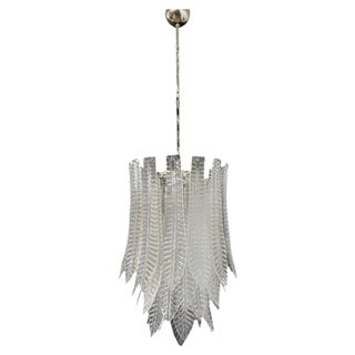Huge Italian Murano Felci Glass Chandelier, 1980s For Sale