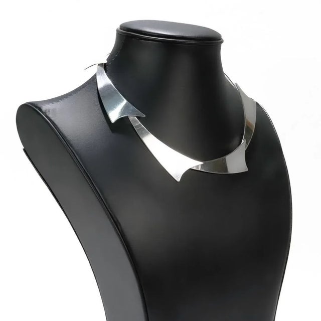 Mid 20th Century Vintage Modernist Sterling Silver Collar Necklace by Noble Smith For Sale - Image 5 of 11