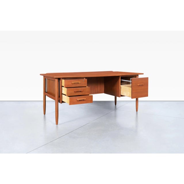 Scandinavian Modern Teak Executive Desk by Goran Strand for Lelangs Mobelfabrik For Sale - Image 4 of 12