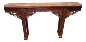 67” 19th Century Antique Chinese Qing Dynasty Dragon Altar Table Solid Elmwood Long Console