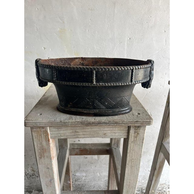 Metal Antique Cast Iron Planters, Set of 2 For Sale - Image 7 of 8