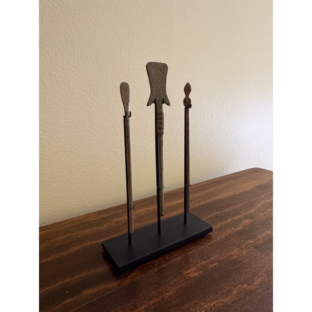 Contemporary Collection of Three Ancient Roman Bronze Medical Instruments on Custom Museum Mounts For Sale - Image 3 of 9