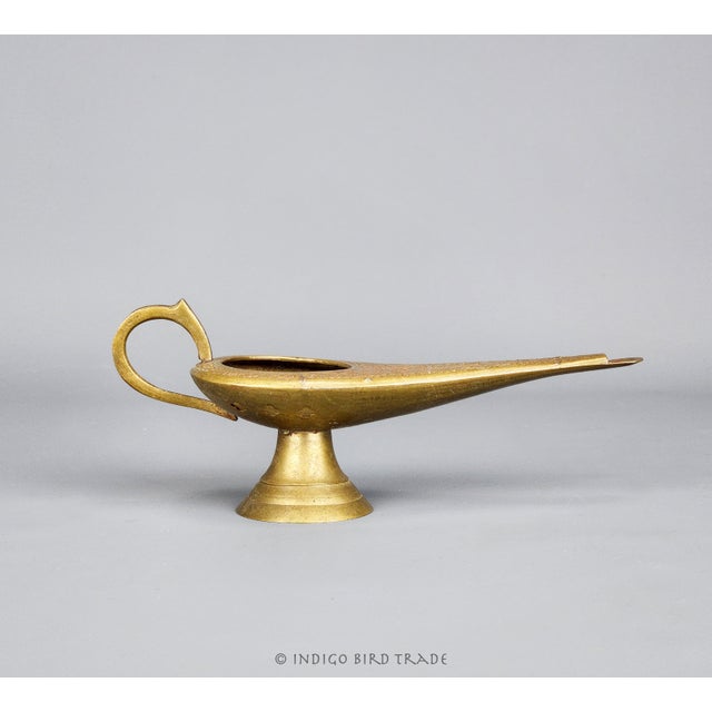 Early 20th Century Antique Brass Genie Oil Lamp Incense Burner For Sale - Image 5 of 7