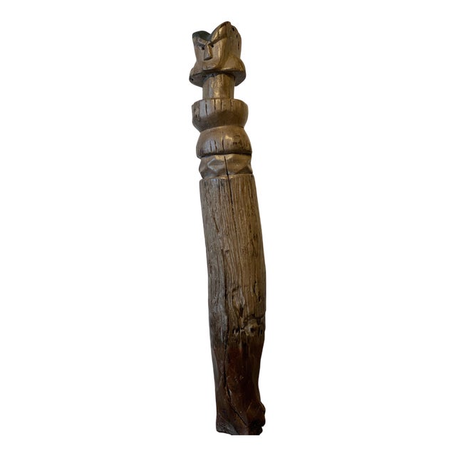 Brown Wooden Makondi Post For Sale