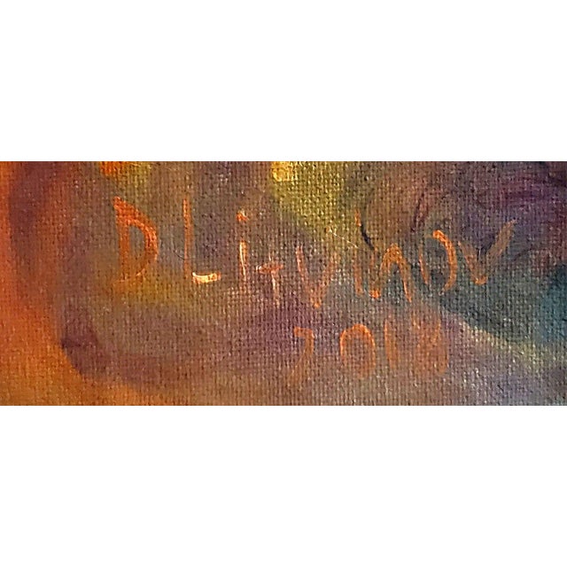 Orange Oil Painting Before the Autumn Shower Daniil Litvinov For Sale - Image 8 of 8