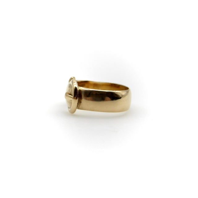 1910s Edwardian 18k Gold Buckle Ring Size 7.5 For Sale In Los Angeles - Image 6 of 8