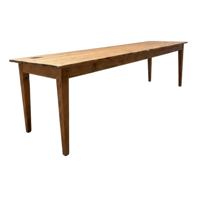 Farmhouse French Fir Dining Table, 1890 For Sale