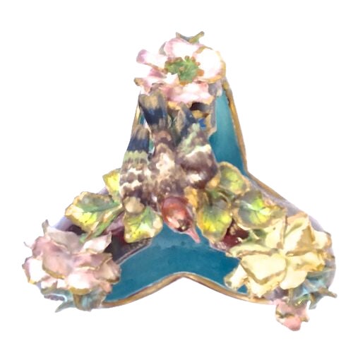 Antique Majolica Bird & Floral Basket For Sale In Atlanta - Image 6 of 9