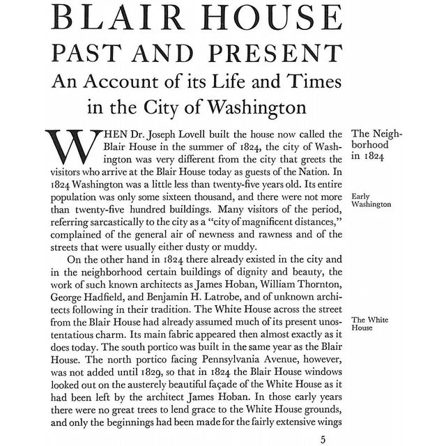"Blair House Past and Present" Book 1945 For Sale - Image 4 of 10