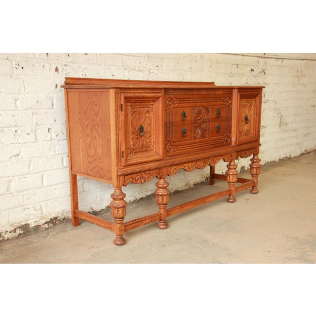 Antique Spanish Revival Oak Sideboard Buffet Chairish