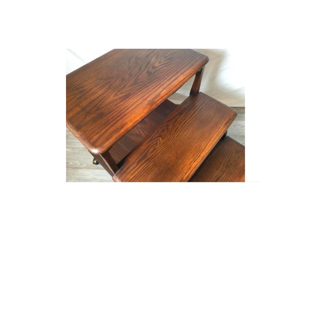 Vintage Traditional 3 Tier Wooden Step Ladder Decorative Display, Side Table For Sale - Image 4 of 6