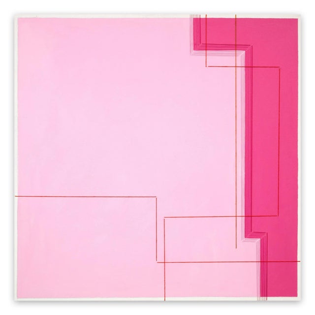 Holly Miller Contemporary Abstract Acrylic, Graphite and Thread on Canvas Painting "Crash 2" by Holly Miller For Sale - Image 4 of 4