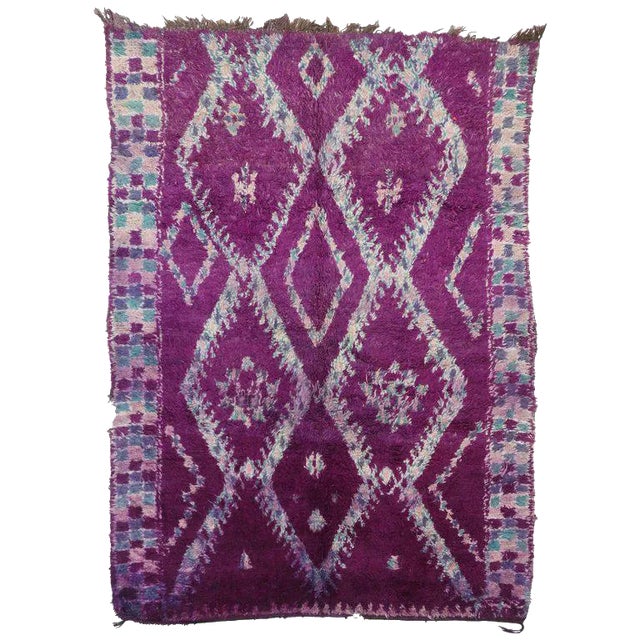 Vintage Purple Beni M'Guild Moroccan Rug, 06'06 X 08'09 For Sale