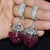 Red A Pair of Diamond Ruby 18K Solid Gold 3-IN-1 Chandelier Dangle Cluster Earrings For Sale - Image 8 of 10