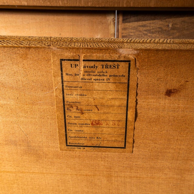 Vintage Rectangular Extendable Halabala Dining Table from Up Zavody, 1950s For Sale - Image 16 of 17