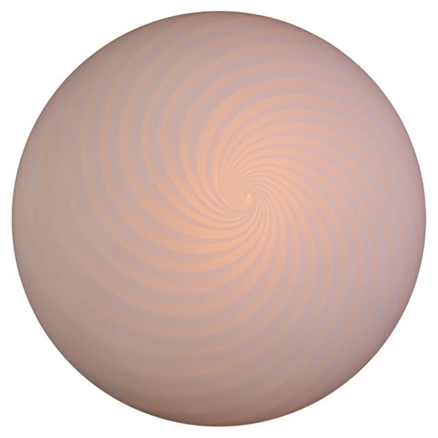 Large Murano Swirl Glass Ceiling Light attributed to Vm-Vetri, Italy, 1970s For Sale