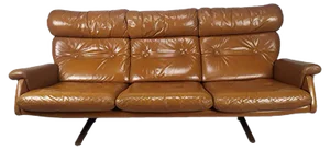 Vintage Scandinavian Leather Sofa