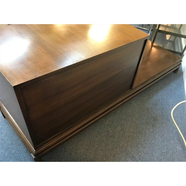 Vintage Mid Century Modern Half Cabinet With Side Platform and Cushion in the Style of Renzo Rutili For Sale - Image 11 of 13