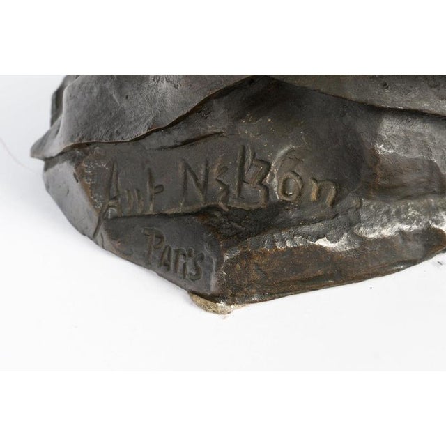 Brown Bust of a Young Woman, 1900, Bronze For Sale - Image 8 of 10