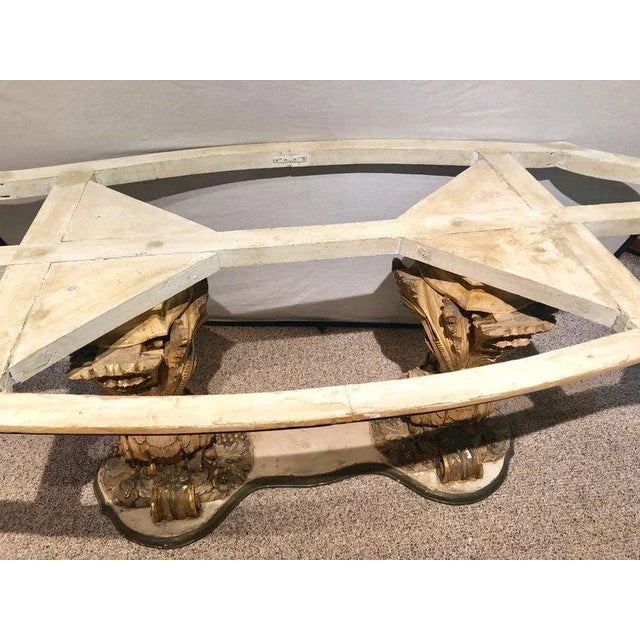 Palatial Italian Carved and Painted Base Marble Top Center Table, 19th Century For Sale - Image 12 of 13