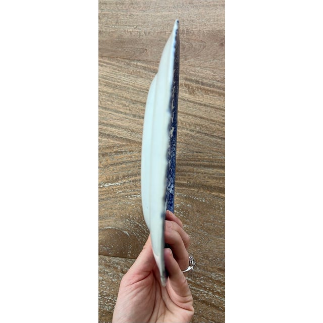 Blue Antique English Blue & White Transferware “Ancient Ruins” Dinner Plates by Ashworth Bros, Set of 9 For Sale - Image 8 of 11