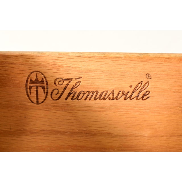 Thomasville French Provincial Carved Walnut Secretary Desk With Bookcase Hutch For Sale - Image 12 of 16