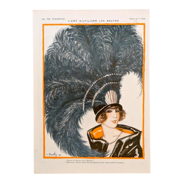 La Vie Parisienne 1922 Georges Pavis "L'Art d'Utiliser Les Restes" Print For Sale