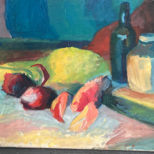 Impressionist 1960’s Impressionist Still Life With Lobster Painting on Canvas For Sale - Image 3 of 7