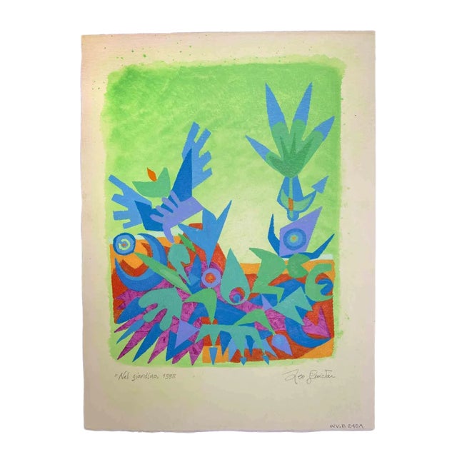 Leo Guida, Nel Giardino, Original Drawing, 1988 For Sale