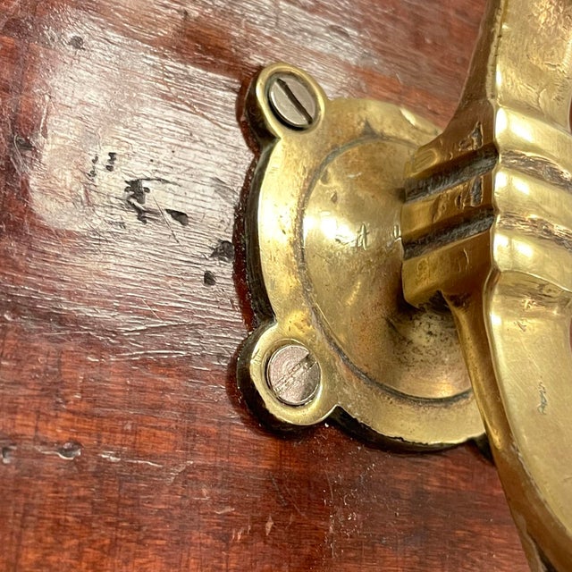 Italian Art Nouveau Wall Coat Rack in Wood and Brass, 1920s For Sale - Image 10 of 11
