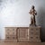 An English bleached dresser with patinated brasses. Reworked from early 19th century component parts in the mid-20th...