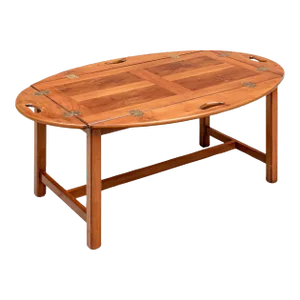 Late 20th Century George III Style Yew Wood Butler’s Drop Leaf Coffee Table