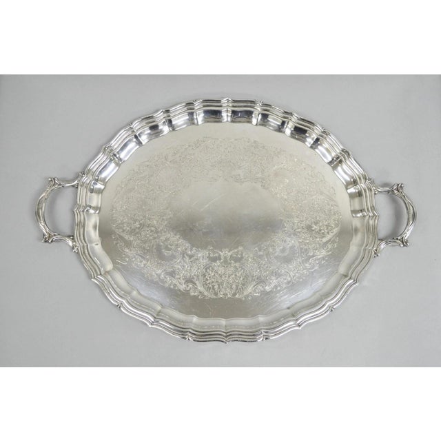 Reed & Barton Antique Reed & Barton Winthrop Silver Plated Tea Set With Webster Wilcox Tray- 6 Pieces For Sale - Image 4 of 12