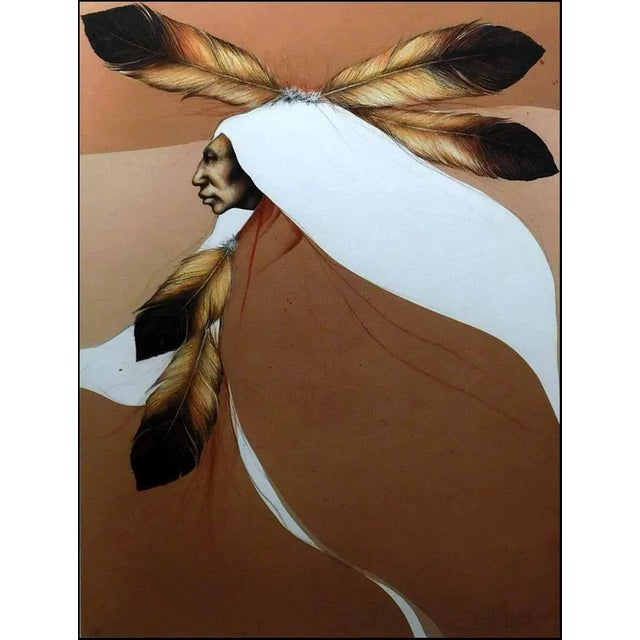 1980s Frank Howell "Tieria Rojo" on Paper Framed Hand Signed With Custom Frame For Sale In Denver - Image 6 of 7