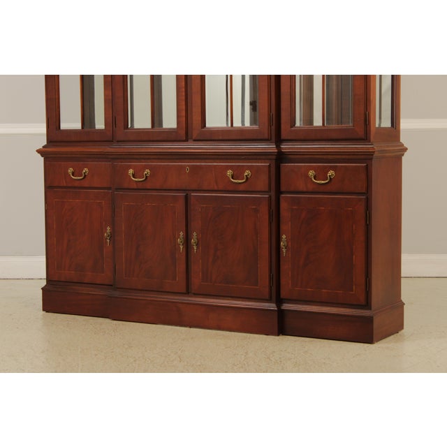 Ethan Allen 18th Century Mahogany Collection Breakfront For Sale - Image 11 of 18