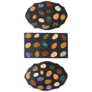 English "Grand Tour" Derbyshire Specimen Marble Plaque Paperweights, Circa 1850 For Sale