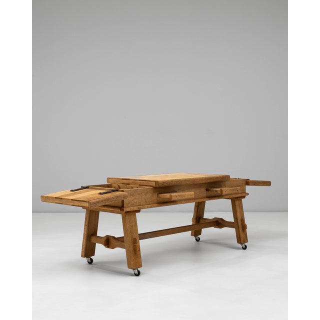 Mid 20th Century French Oak Bar Table With Hidden Storage For Sale - Image 4 of 18