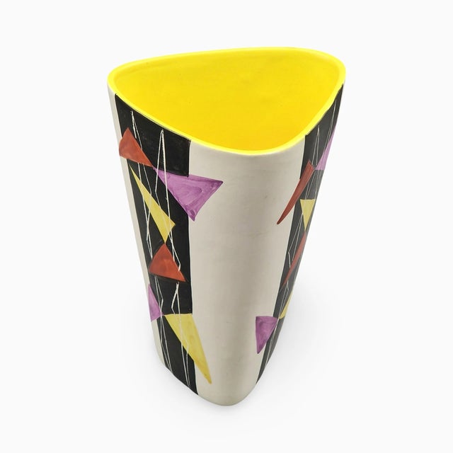 Mid-Century Modern Hand-Painted Ceramic Model 217 Vase from Vallauris, France, 1950s For Sale - Image 6 of 18