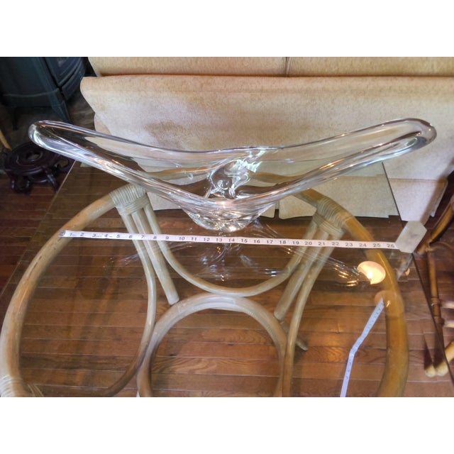 Transparent Mid-Century Daum France Rare Large 26.5" Crystal Swallowtail Centerpiece Bowl - Pristine For Sale - Image 8 of 11