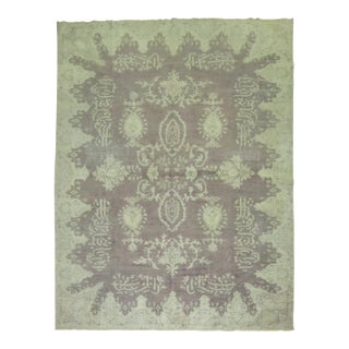 Gray Shabby Antique Oushak Rug - 8'1" x 11'2" For Sale