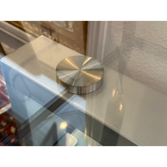 Amalfi Glass + Steel Swivel Media Stand For Sale - Image 14 of 15