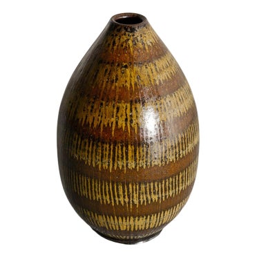 Mid-Century Swedish Stoneware Ceramic Vase by Arthur Andersson for Wallåkra, 1940s For Sale