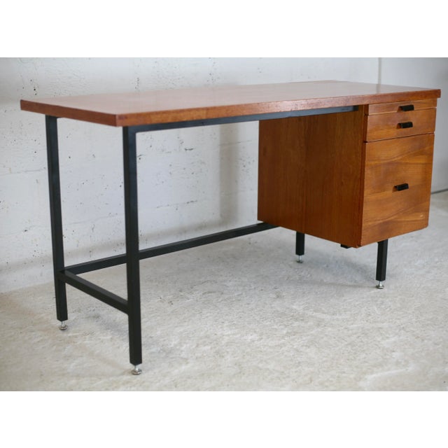 Wood and Steel Desk, France, 1960 For Sale - Image 14 of 18