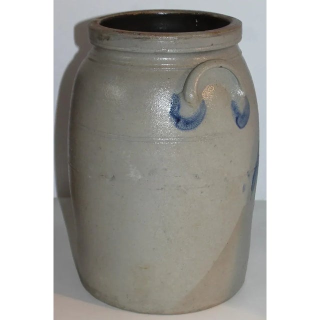 Gray 19thc Decorated Stoneware 3 Gallon Crock For Sale - Image 8 of 9