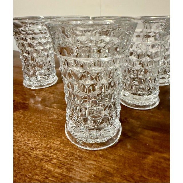 This is a beautiful set of ten Fostoria American, 2065 pattern, flared rim glasses, known for their sturdy construction...