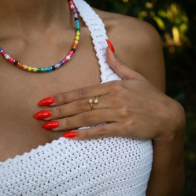 Metal Radiant Majesty Diamond Adjustable Gold Cuff Ring, Size 8 For Sale - Image 7 of 9