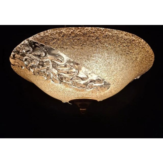 Glass 1960s Golden Murano Flush Mount For Sale - Image 7 of 10