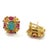Bochic “Orient” Ruby, Opal & Multi Sapphires Earrings Set In 18K Gold & Silver - a pair For Sale - Image 4 of 8