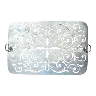 18th Century English George II Sterling Silver Pierced Dish Insert by Joseph Sanders For Sale