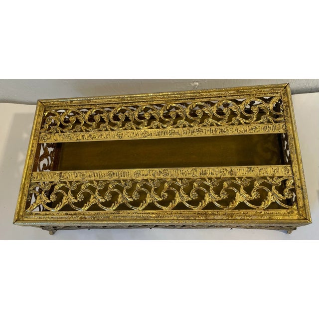Hollywood Regency Vintage Hollywood Regency Tiasue Box Cover For Sale - Image 3 of 5